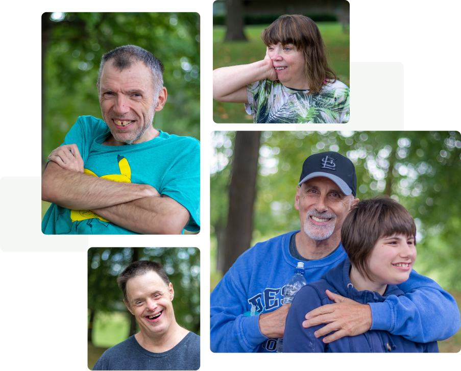 Collage of 4 images featuring Willows Way members smiling