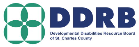 Accreditation logos - DDRB (Developmental Disabilities Resource Board of St. Charles County) and CARF